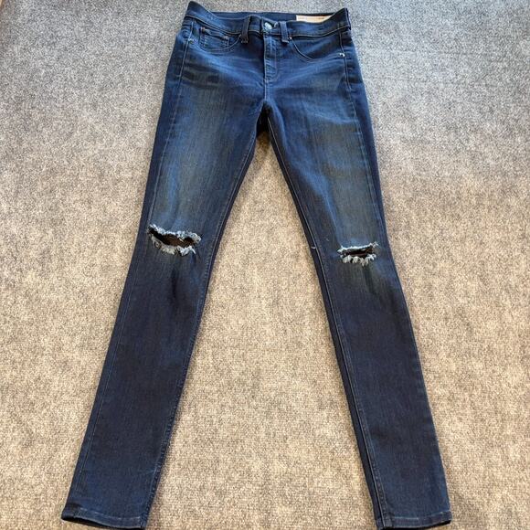 Classic Rag & Bone 10" Mid Rise Skinny W1532 Mojave Denim Jeans Ripped Size 26 - Picture 1 of 10